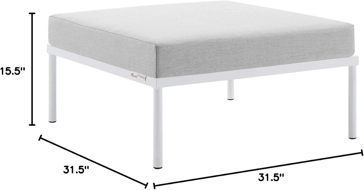 Modway Harmony Sunbrella® Outdoor Patio Aluminum Ottoman in Gray Gray