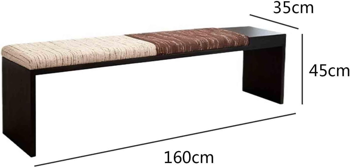 Modern Fabric Bench for Office Area Casual Dressing Room Bedroom Wooden Bed end Entryway(Medium)