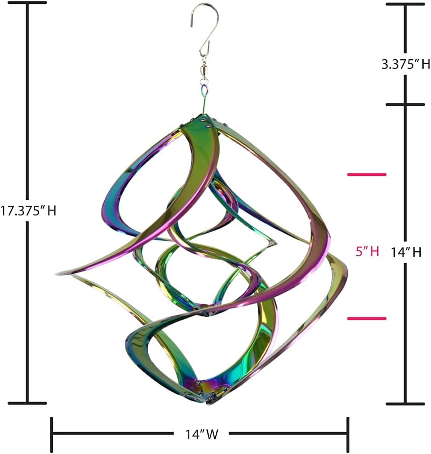 Red Carpet Studios The Original Double Helix Cosmix Wind Spinner, 14-Inch, Rainbow