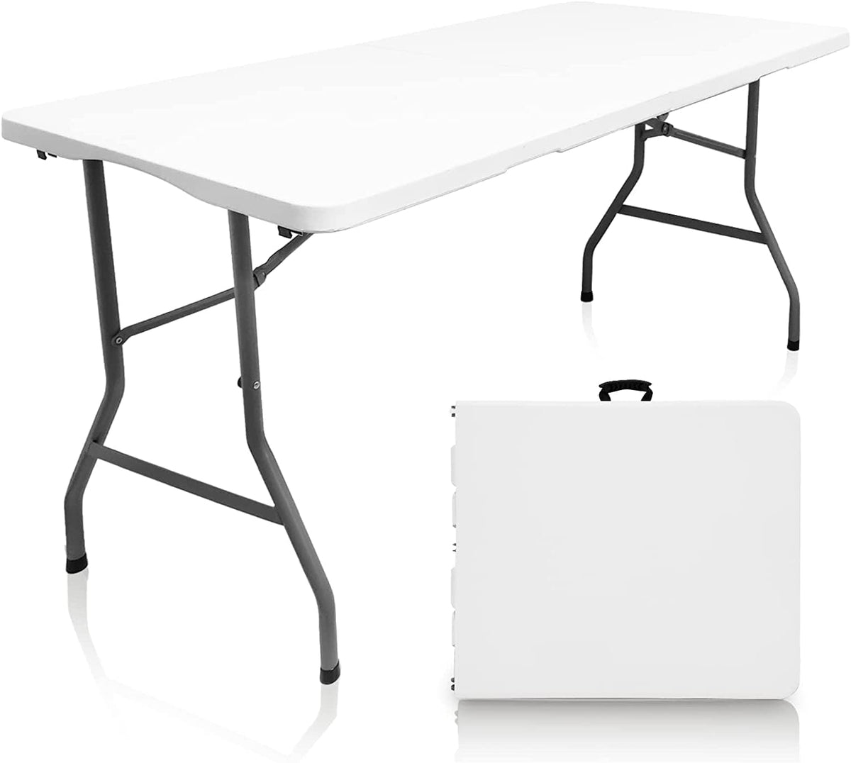 5FT Fold-in-Half Folding Table | 330 lb, Carry Handle