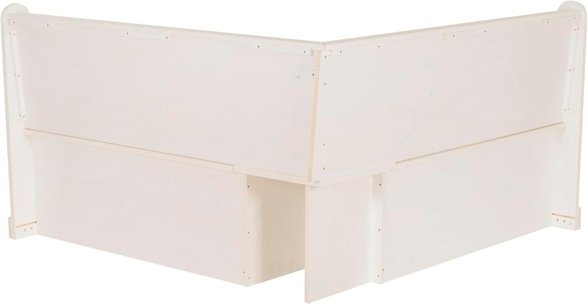 Linon Harris White Corner Breakfast Nook - Nook Only, Table is NOT included! 20.88D x 61.88W x 36.63H in
