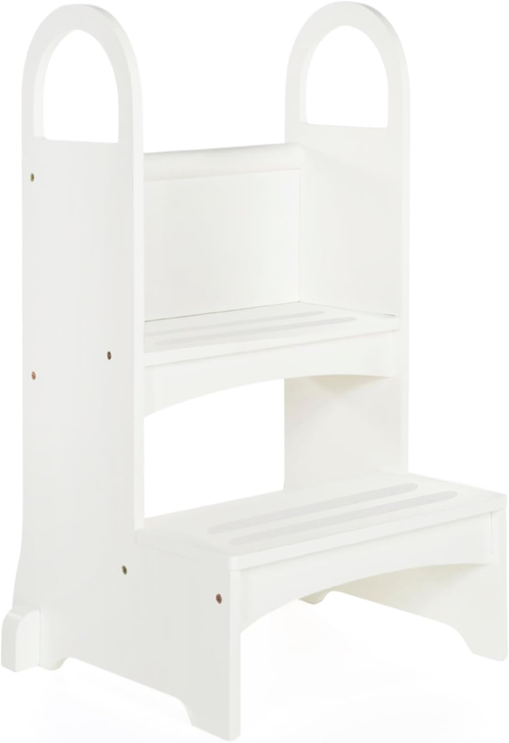 Guidecraft High-Rise Step-Up - White: Two Step Stool with Handles and Safety Non-Slip Treads and Anti-Tip Feet for Kids and Adults- Quality Learning Furniture