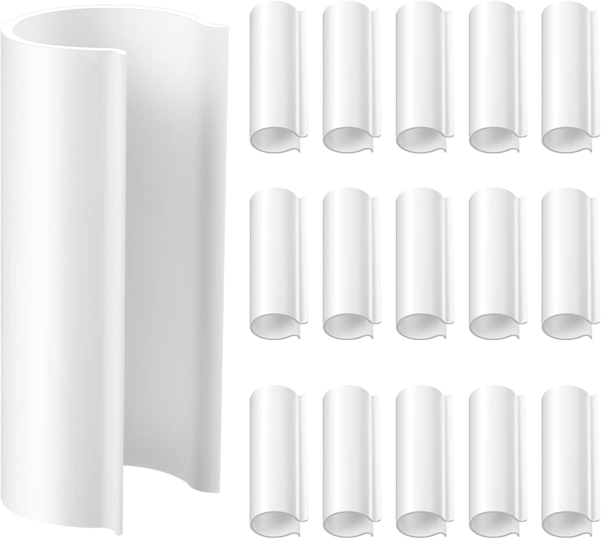 Jetec 16 Pcs PVC Pipe Clamps Greenhouses Strap Clips 2.4 Inches Long Summer PVC Water Pipe Clamps Strap Clips for Woodworking(for 1 Inch PVC Pipe,White)