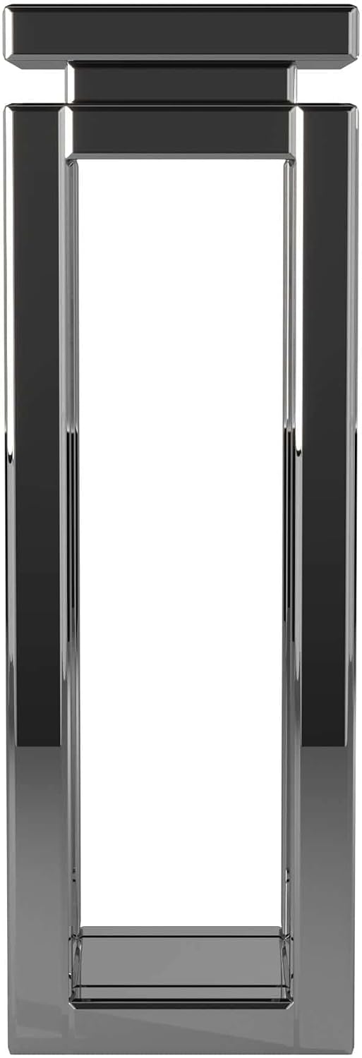 Howard Elliott Collection Small Silver Mirrored Pedestal Accent Table for Home Decoration, Mirrored Finish Design End Table for Bedroom, Entryway or for Any Room, 12 x 12 x 28 Inches