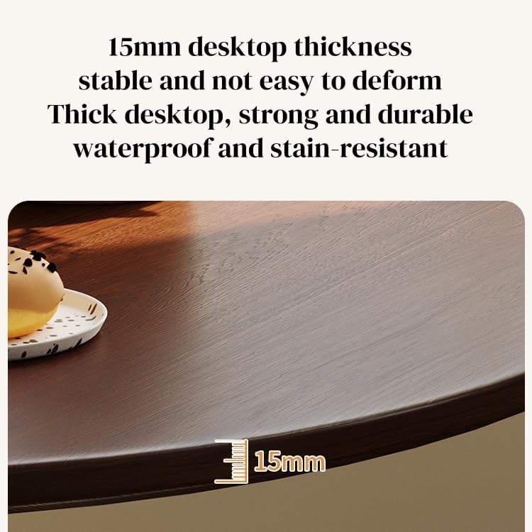 24" Round Cafe Table, Tulip Table for 2-3 Persons, Mid-Century Modern Style Round Wooden Top with Steel Sturdy Base for Living Room Balcony Kitchen Leisure (Walnut)