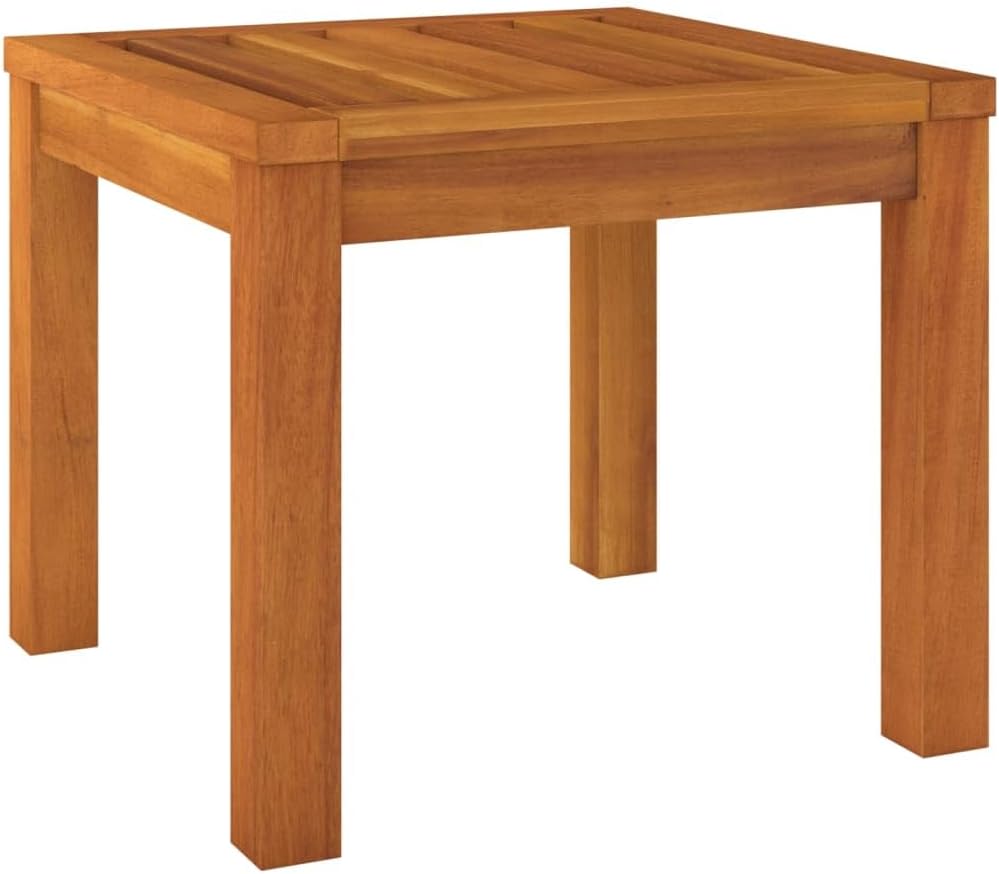 Solid Acacia Wood Garden Stools with Cushions 2 Pcs, 15.7x15.7x16.5 Inch Outdoor Stools for Patio Terrace