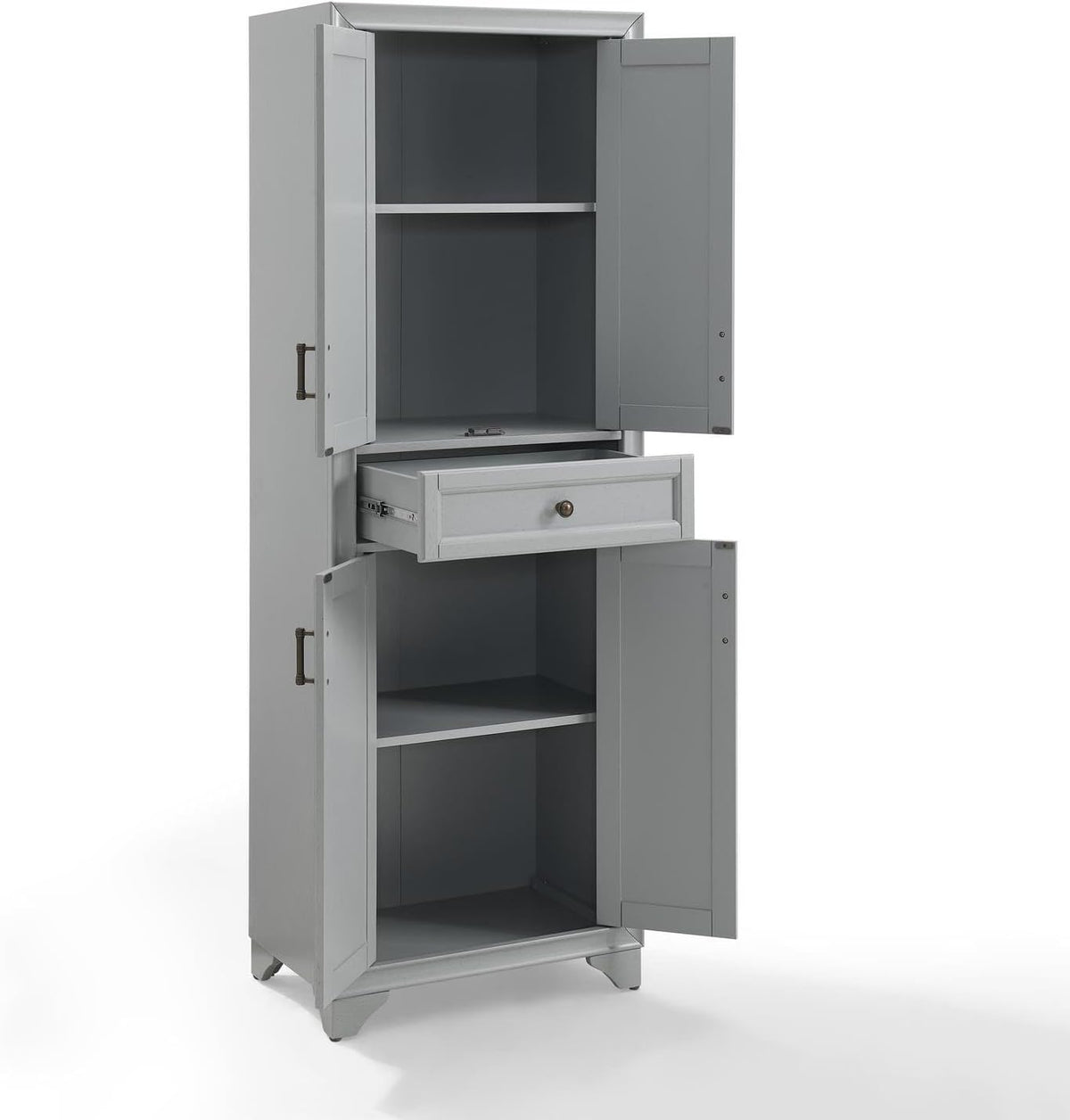 Maykoosh Kitchen Pantry Cabinet - Large Storage, Adjustable Shelves, Distressed Gray Finish