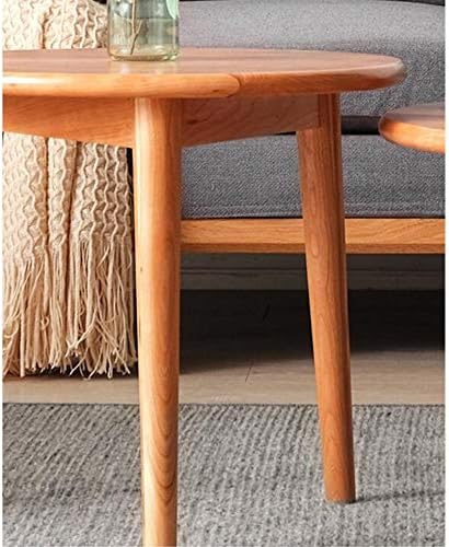 Telephone Table, End Table,Telephone Lighting Side Table,Round Solid Wood Dining Table,Living Room Sofa Side Table,Cherry Wood Round Table(Color:Wood,Size:19.6819.6818.11