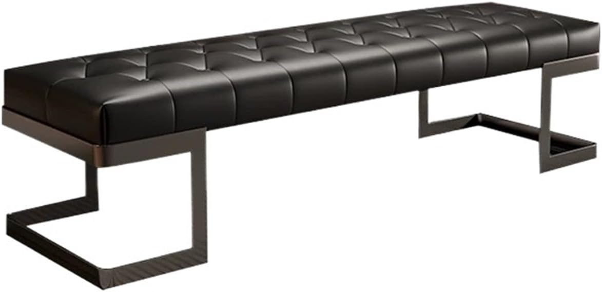 Modern Leather Bed end Bench Bedroom Dressing Room Leisure Entryway(Small)