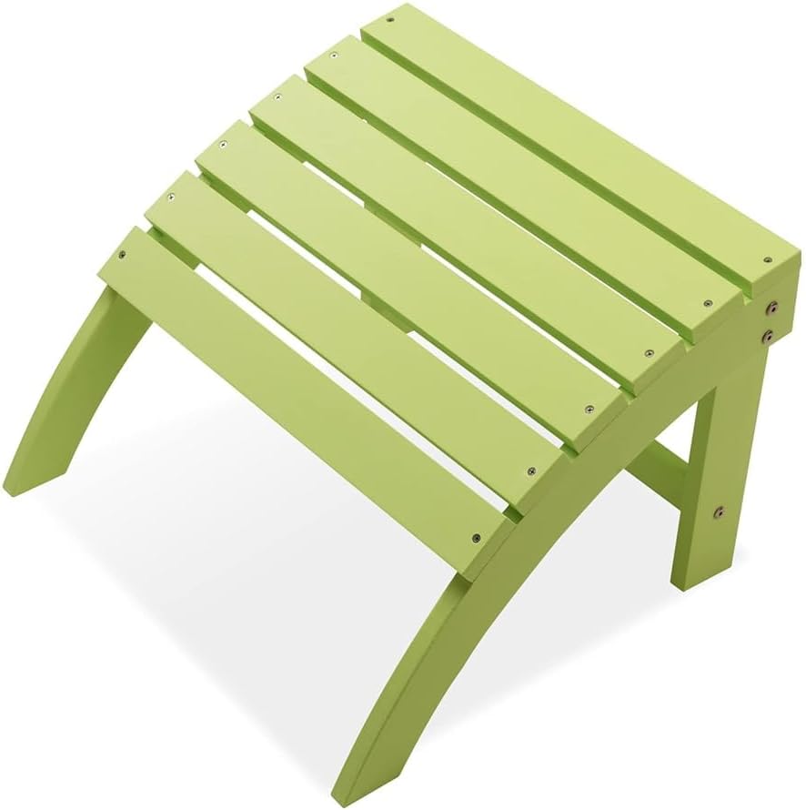 Psilvam Adirondack Ottoman, Adirondack Footstool for Adirondack Chair Weather Resistant Foot Rest for Outdoor Porch, Yard, Garden (Green)
