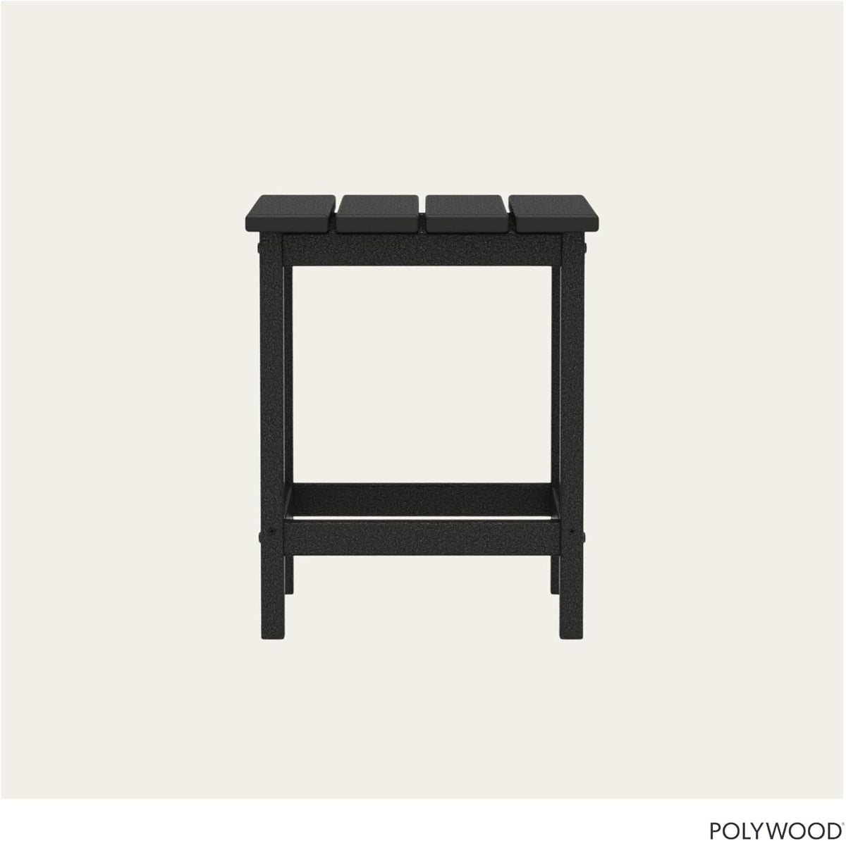 POLYWOOD Long Island 18" Side Table, Black