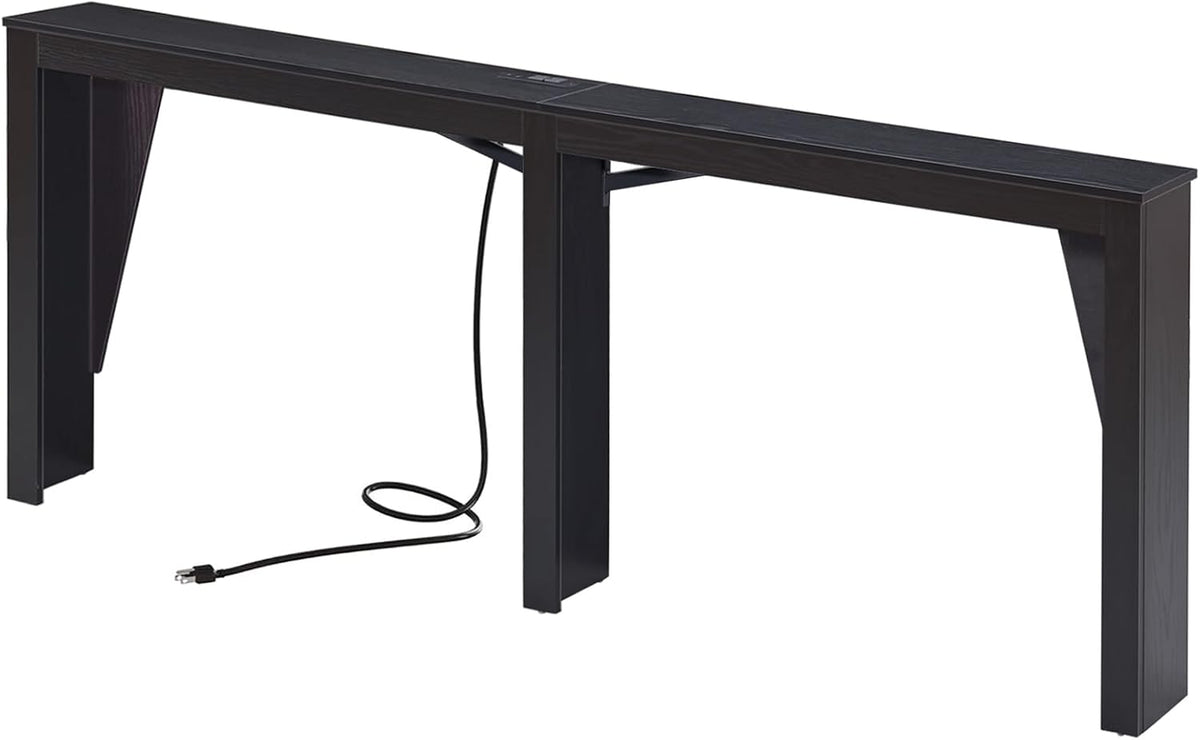 MOHOPE 78.8" Long Console Table with Power Outlets, 7.9" Narrow Sofa Table with USB & Type-C Ports, Skinny Behind Couch Tables with Charging Station, Entryway Table for Hallway, Living Room, Black