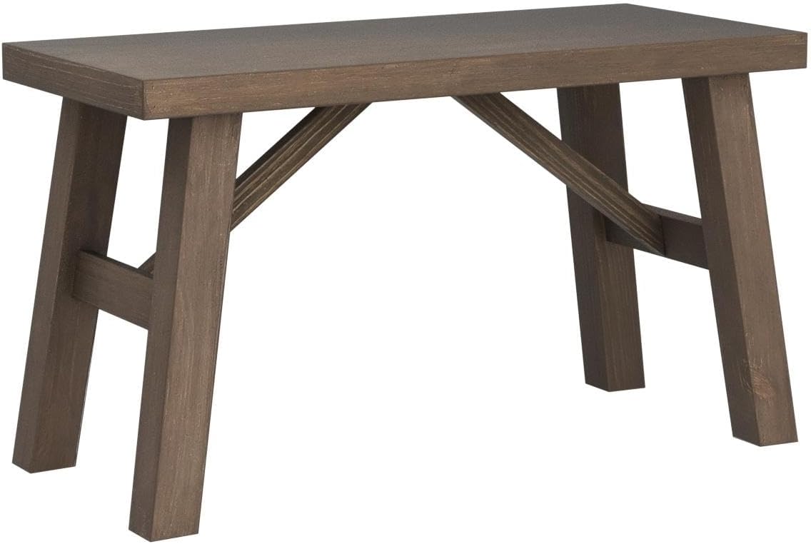 Wnutrees Sawmill Solid Wood Bench, 30" Farmhouse Entryway Bench, Natural | Rustic Hallway Seat for End of Bed, Living Room, Dining Area, Handcraft Finish