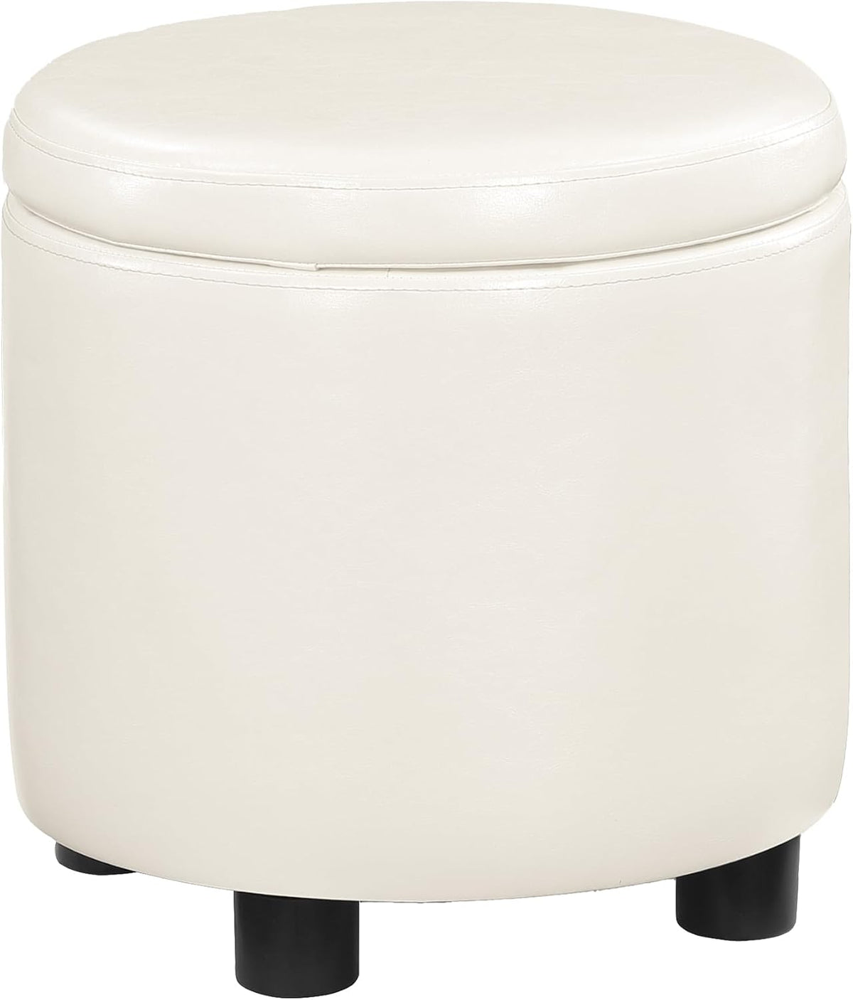 Designs4Comfort Round Accent Storage Ottoman with Reversible Tray Lid