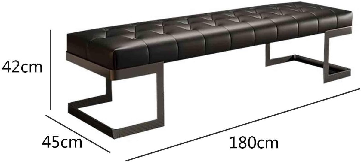 Modern Leather Bed end Bench Bedroom Dressing Room Leisure Entryway(Large)