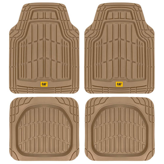 BDK Cat CAMT-1003 (3-Piece) Deep Dish Rubber Car Floor Mats with Trunk Cargo Liner, Heavy Duty All Weather Trim to Fit Front & R
