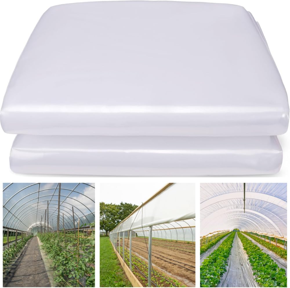 Farm Plastic Supply - Clear Greenhouse Plastic Sheeting - 6 mil - 4 Year UV Resistant Polyethylene Greenhouse Film, Replacement Cover, Hoop House Green House Cover for Gardening, Farming (20' x 28')