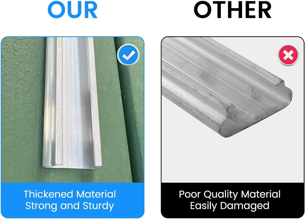 10 Set Greenhouse Lock Channel and Spring Wire,1MM Thick Aluminum Alloy Lock Channel and PVC Coated Spring Wires for Fixing Greenhouse Plastic Cover and Shade Cloth,6.6 FT,10 Set