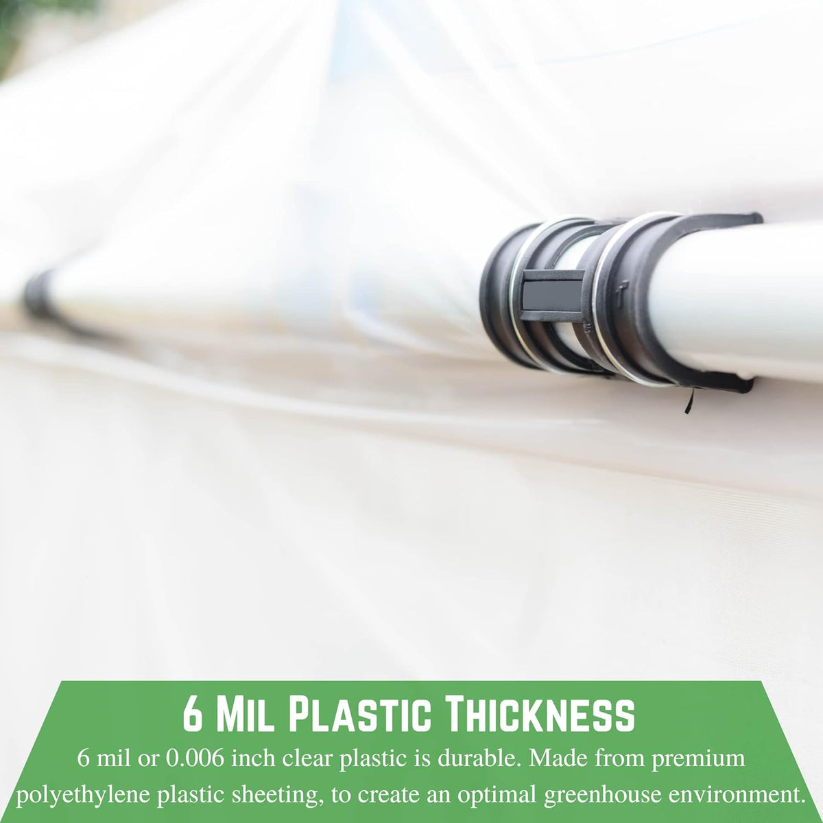 Farm Plastic Supply - Clear Greenhouse Plastic Sheeting - 6 mil - (20' x 75') - 4 Year UV Resistant Polyethylene Greenhouse Film, Hoop House Green House Cover for Gardening, Farming, Agriculture