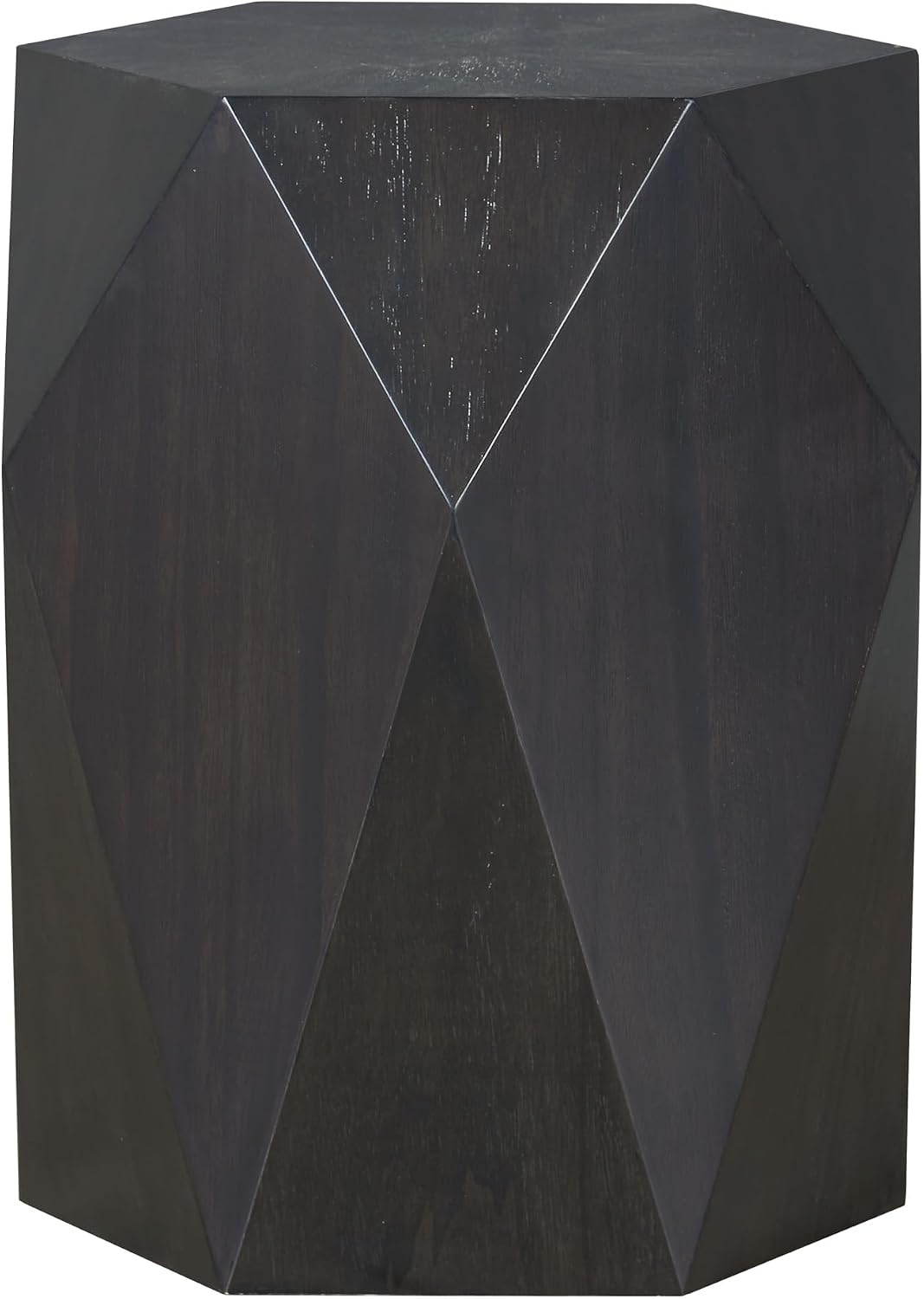Acme Hanniel Contemporary Wood Hexagonal End Table in Antique Black