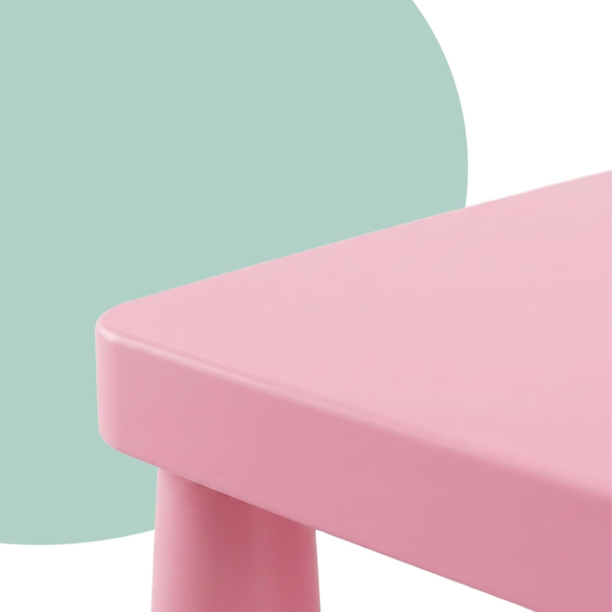 Relaxdays Children's Furniture Set, 1 Children's Table, 2 Chairs, Wipe-Clean, Lightweight Plastic, Seating Corner for Children's Room, Pink