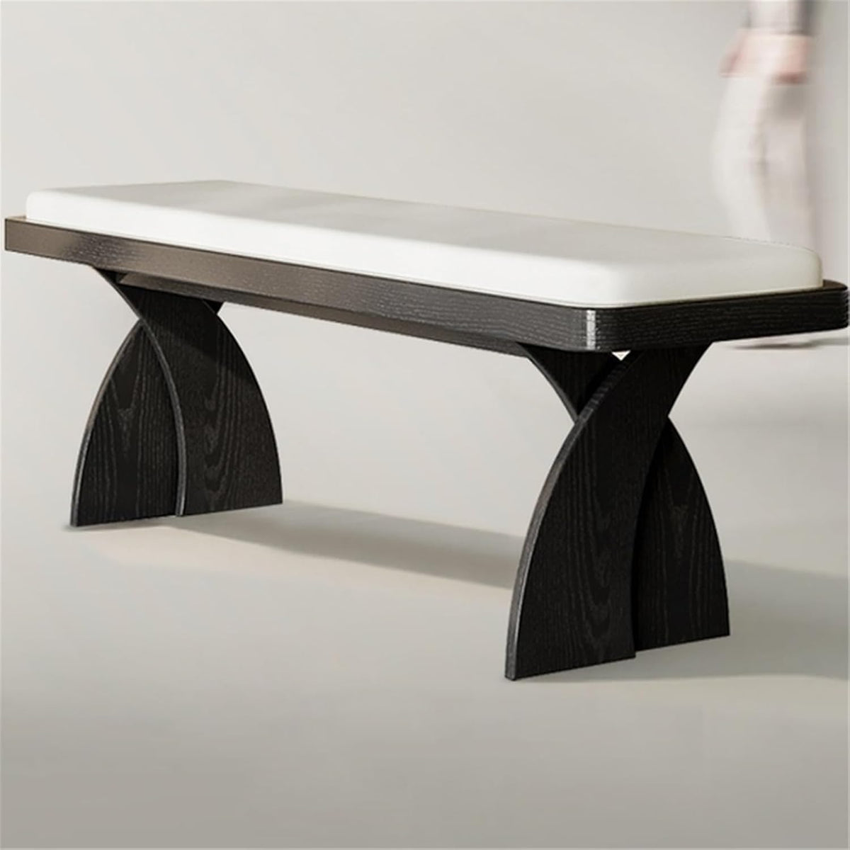 Modern Retro Wooden Long Bench at The Foot of The Bed in The Bedroom Dressing Room or Home for Changing Shoes Entryway(Medium)