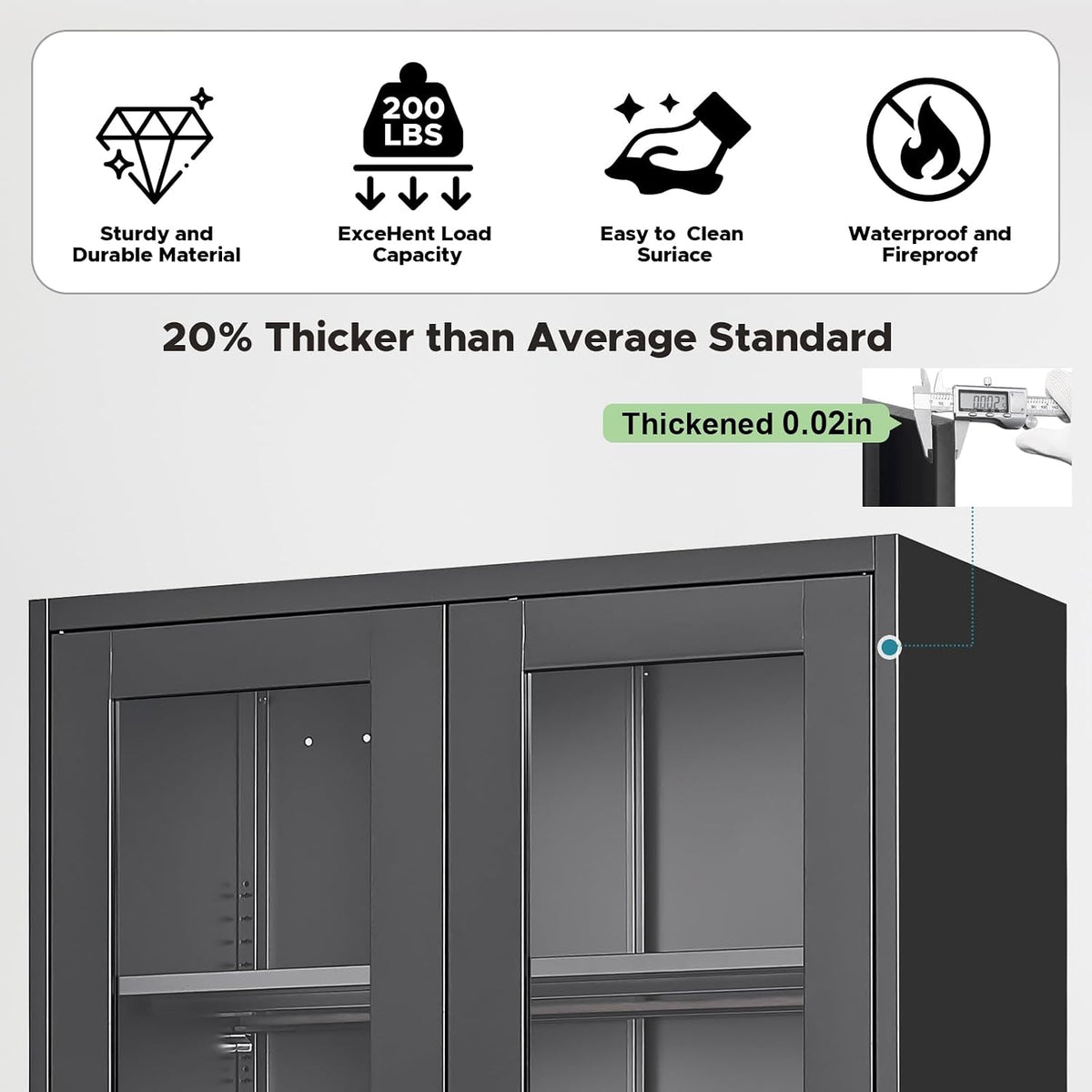 Curio Display Cabinet with Glass Doors,71”H Metal Display Case with 4 Adjustable Shelves - Black China Storage Cabinet for Collectibles, Trophies & Liquor - Locking Tall Glass Cabinet for Home