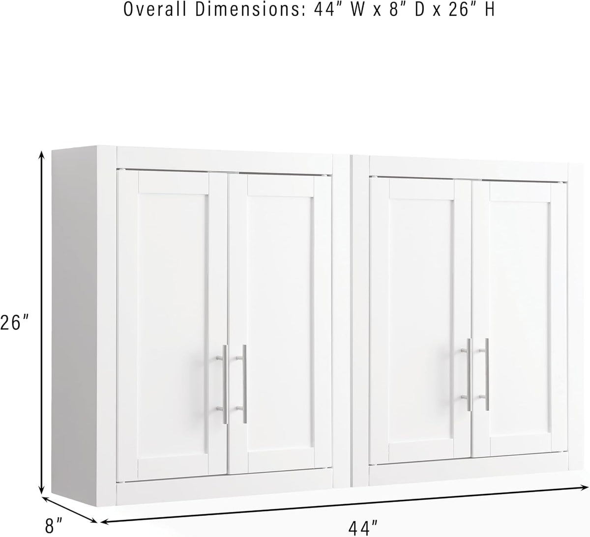 Crosley Furniture Savannah 2-Piece Wall Storage Cabinet, Cabinets for Laundry, Bathroom, Kitchen, White