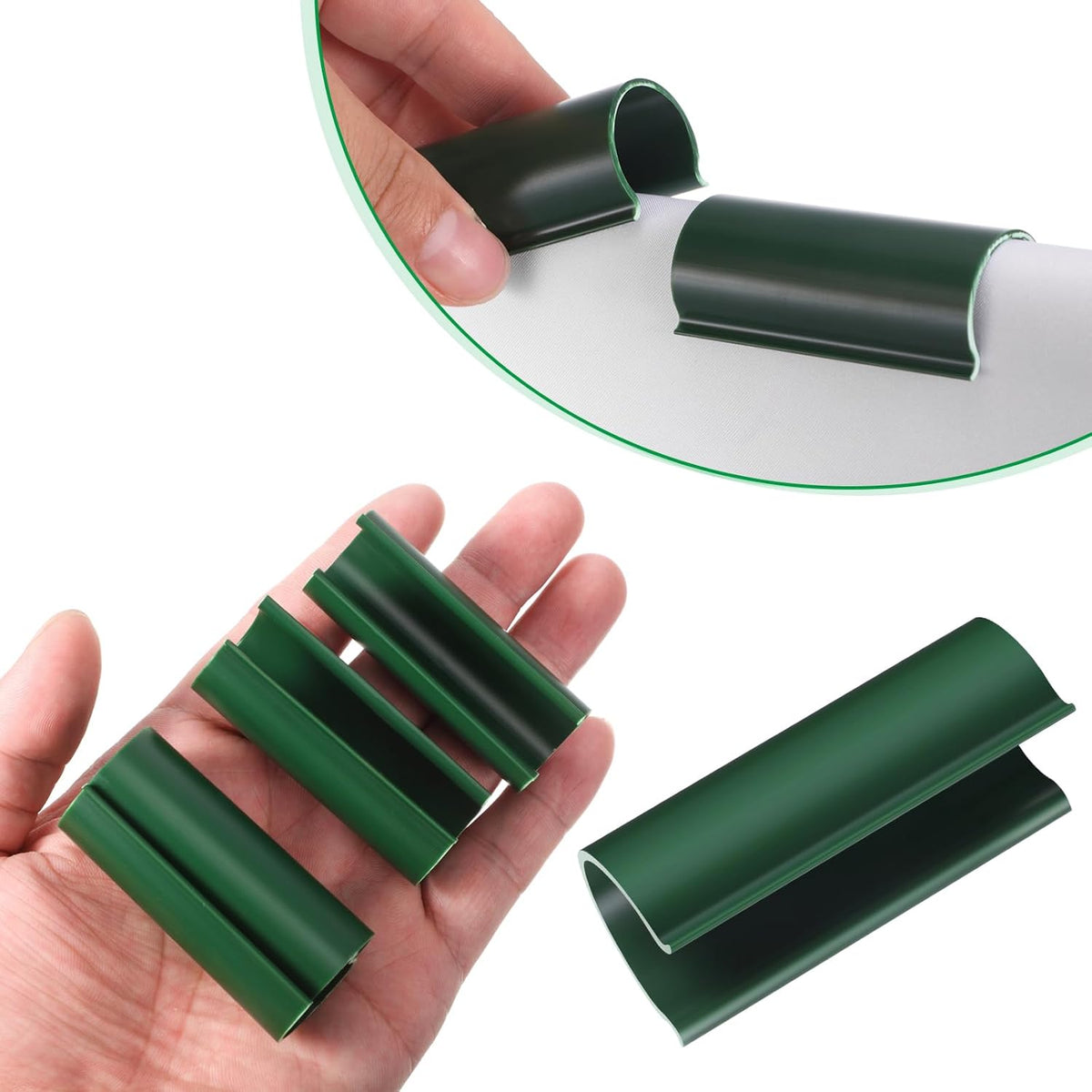 Jetec 16 Pcs PVC Pipe Clamps Greenhouses Strap Clips 2.4 Inches Long Summer PVC Water Pipe Clamps Strap Clips for Woodworking(for 1 Inch PVC Pipe,Green)
