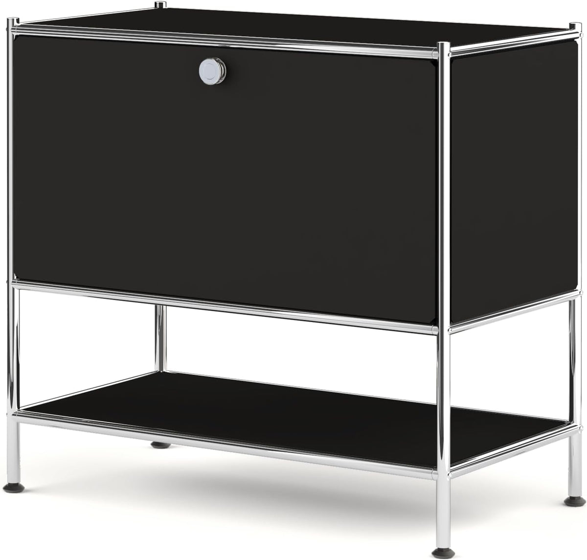 Metal Nightstand, Mid-Century Modern Bookshelf, Flap Door 27.5 | Sleek Modern Design,Space-Saving, Cube Storage Organizer, Bedside Table, Entryway Console for Home, Office, or Foyer