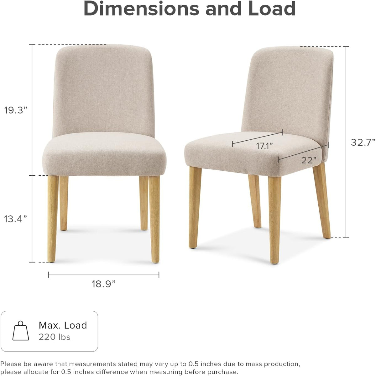 mopio Logan 5 Piece 4 Seater Upholstered Dining Table Set, Modern Farmhouse Solid Wood 4 Piece 59" Dining Table Set for Dining Room Kitchen
