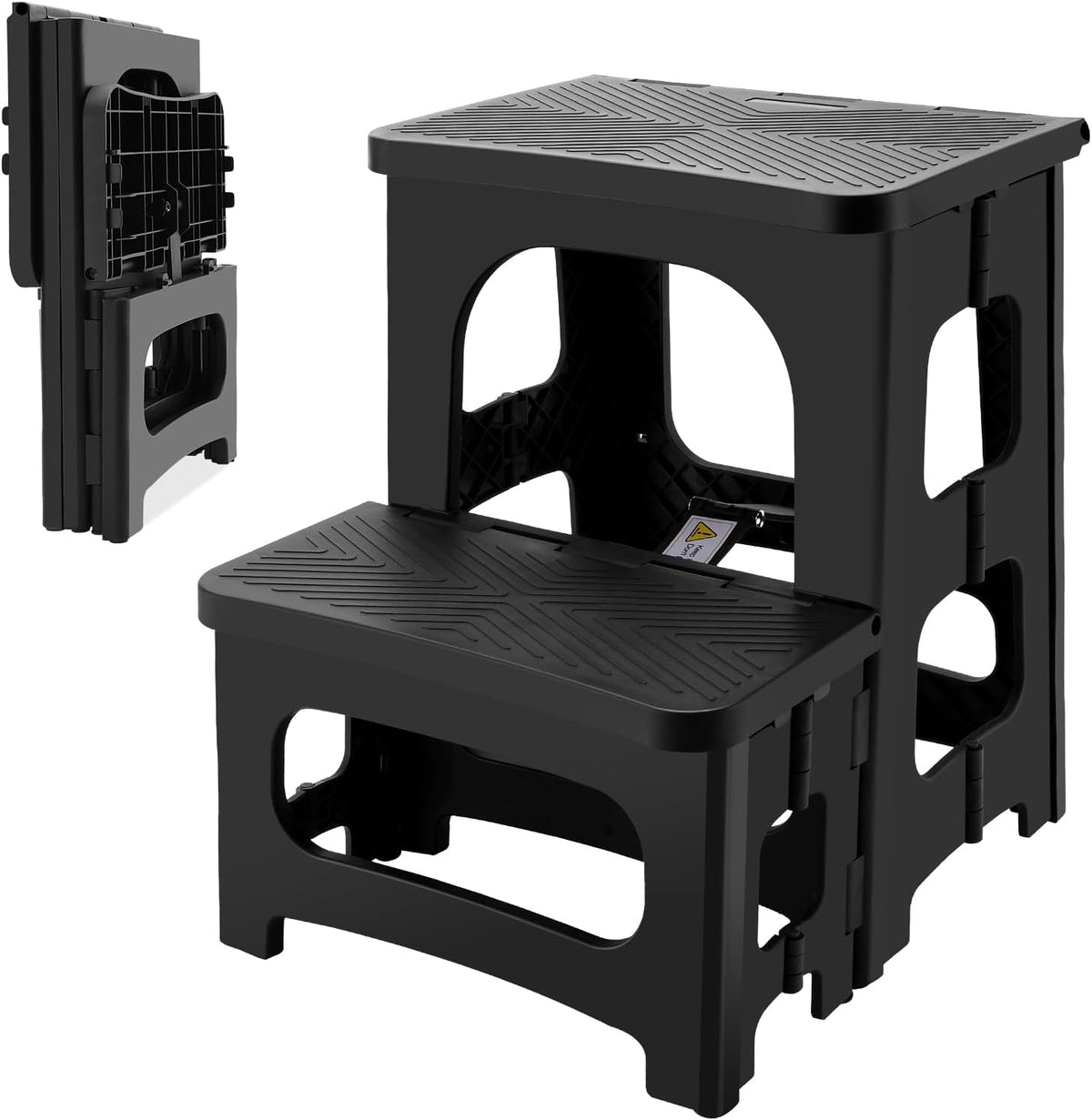 Folding 2-Step Stool for Adults, Non-Slip Collapsible Footstool for Office | Portable Bedside Step Stool, Hold up to 300 lbs, Lightweight & Foldable Step Ladder for Pool Office Home RV