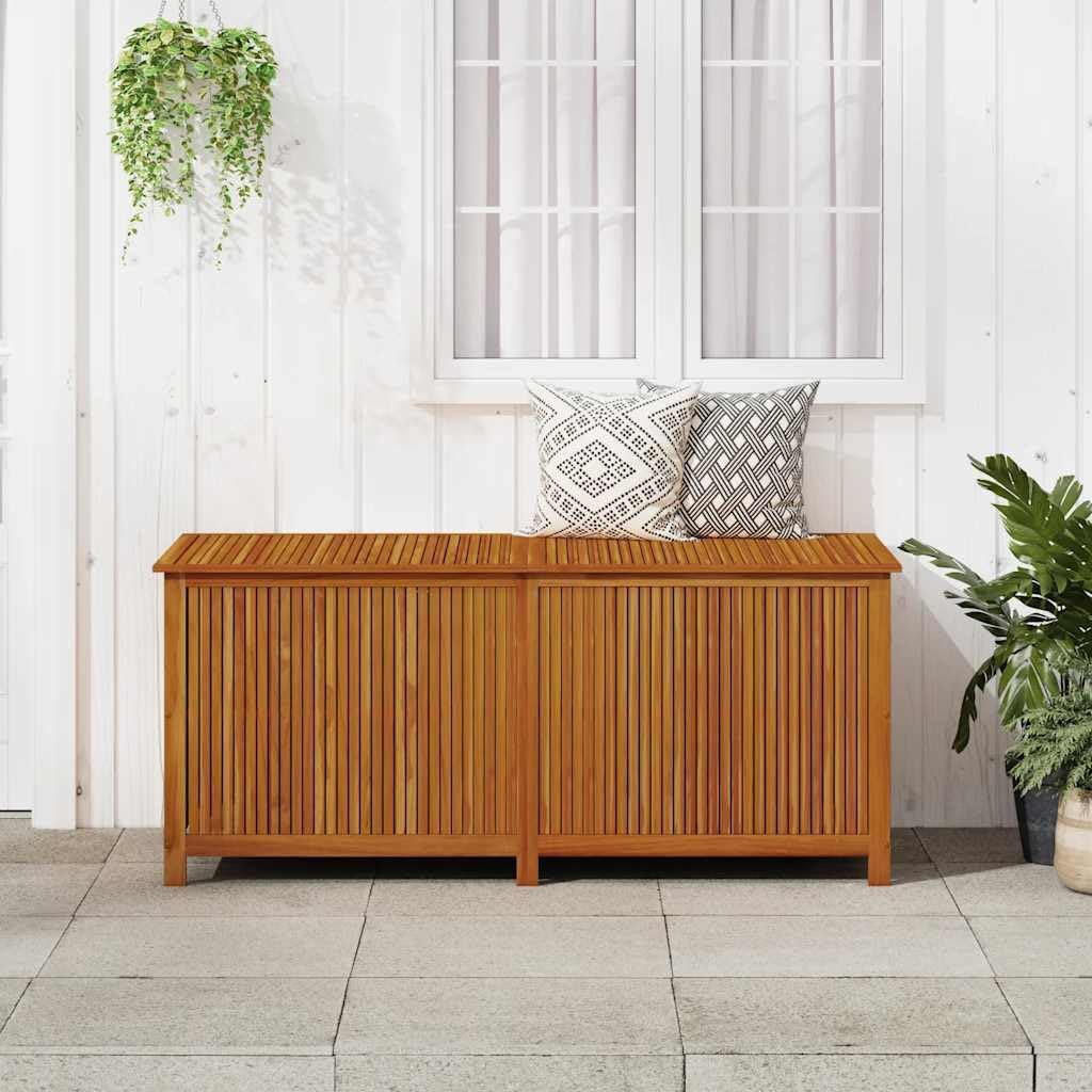 Wood Garden Backyard Organization, Wooden Garden Storage Box for Patio Furniture and Outdoor Cushions, 68.9"x31.5"x29.5",-646