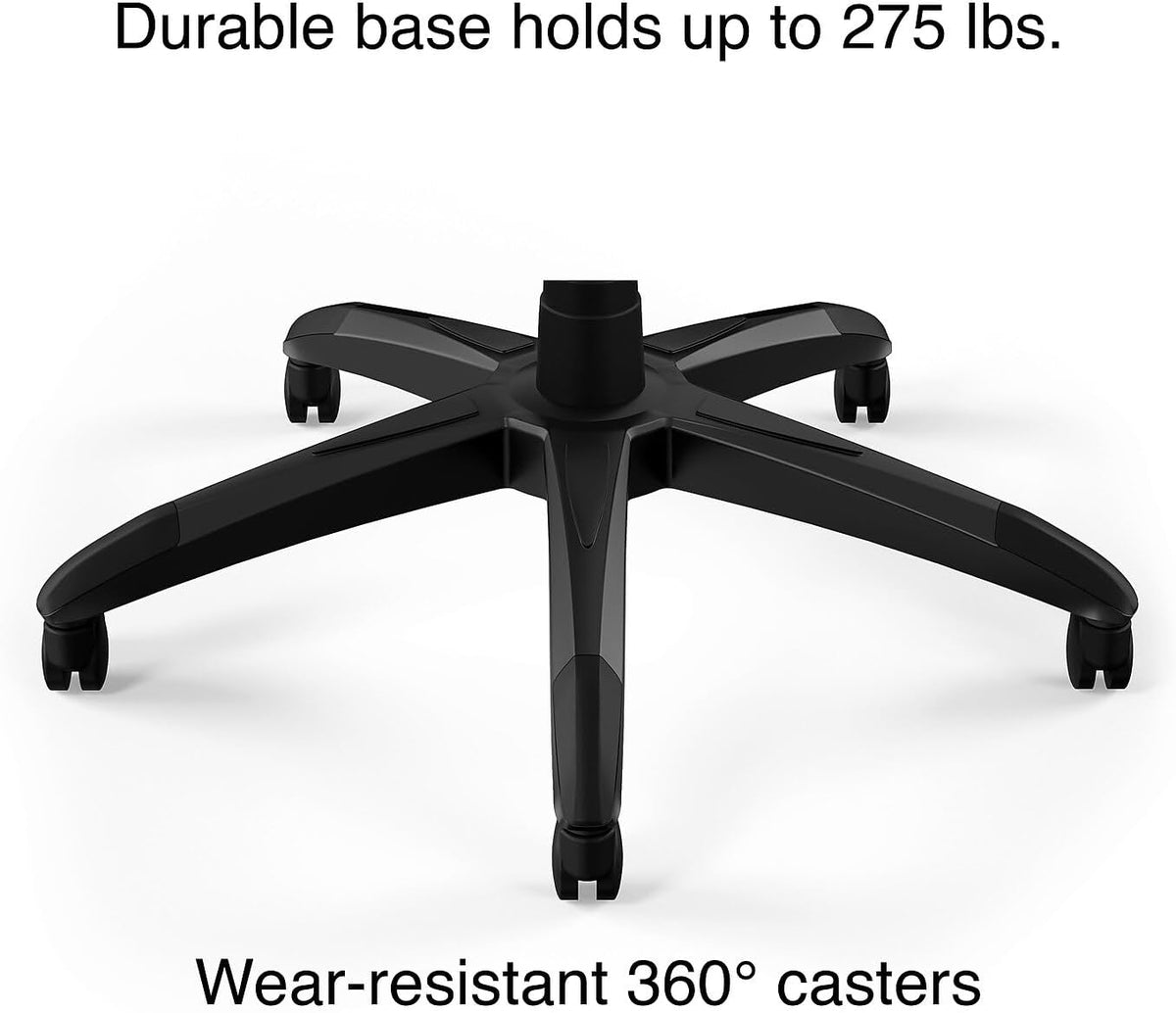 STAPLES Emerge Vortex Gaming Chair, Adjustable Height, Swivel Black | Racing-style design with sturdy swivel base, ideal for gaming or office desk setups.