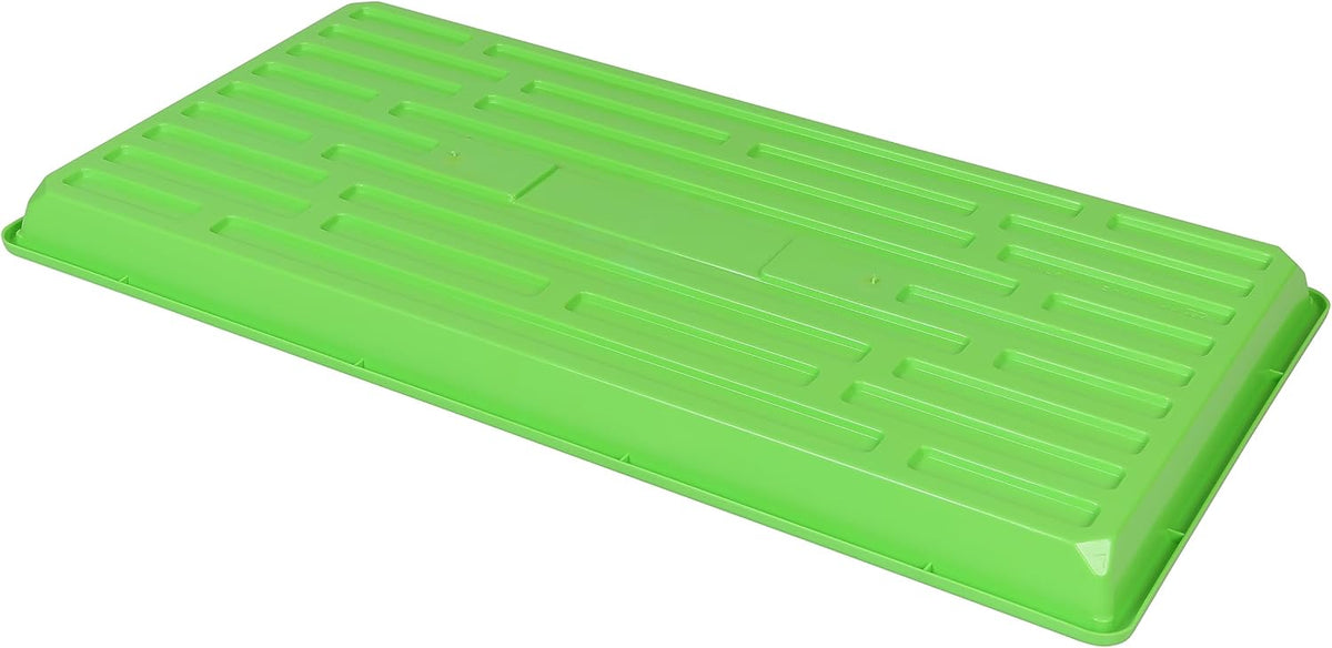 SUNPACK 10" x 20" Heavy Duty Shallow Plastic Seed Starting Tray, Green, 1" (Pack of 30) - No Drainage Holes, Perfect for Greenhouses or Indoor Gardening