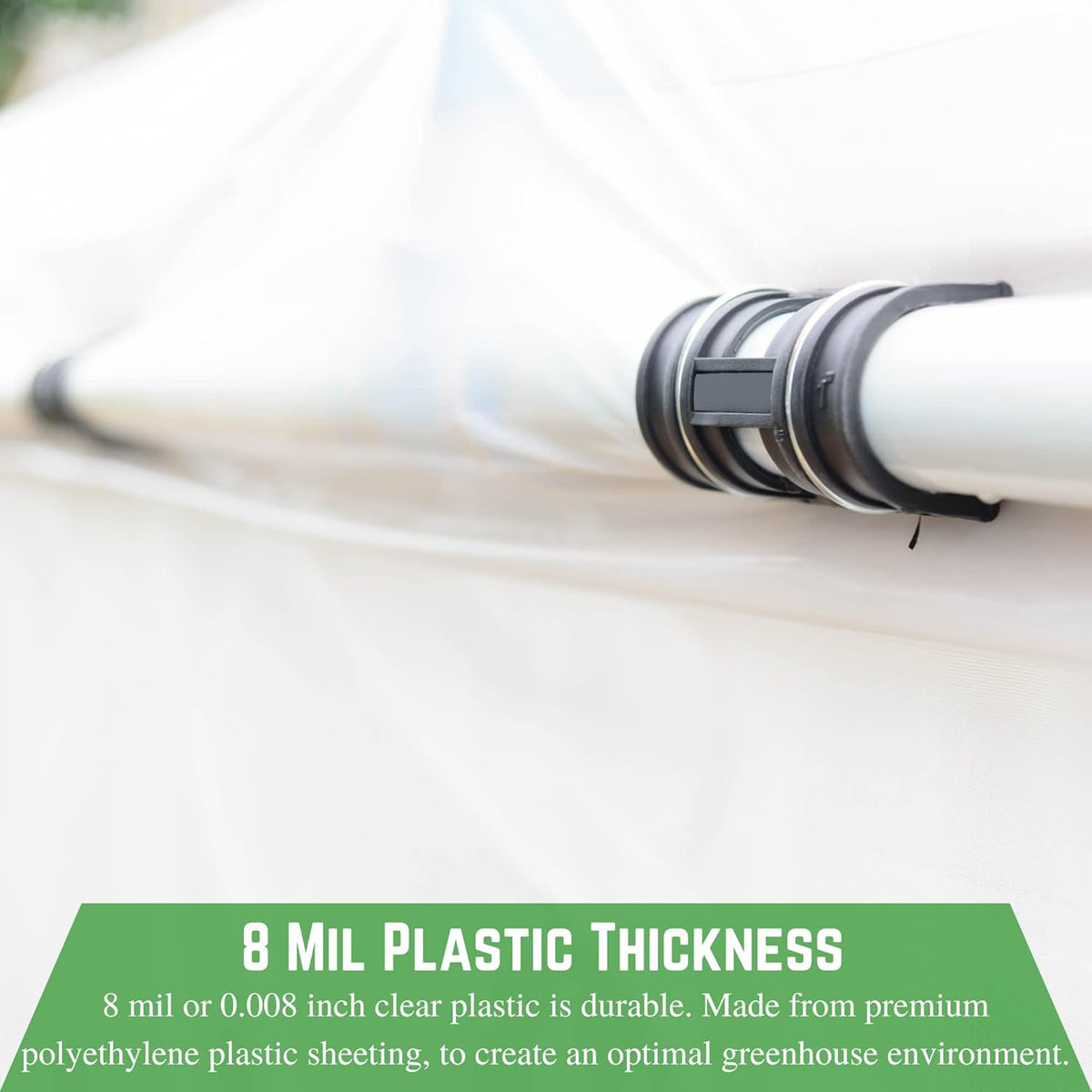 Farm Plastic Supply - Clear Greenhouse Plastic Sheeting - Ultra Durable - 8 mil - (20' x 100') - 4 Year UV Resistant Polyethylene Greenhouse Film for Gardening, Farming, Agriculture