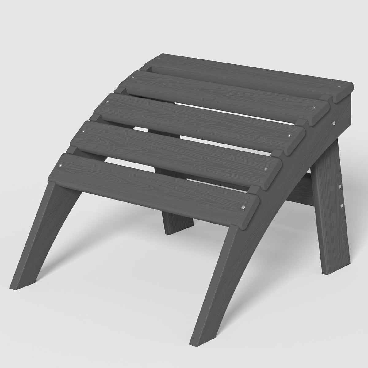 Plawdlik Folding Ottoman for Adirondack Chair–HDPE All-Weather Footrest for Outdoor Use, Garden & Poolside– Anti-Cracking, Fade-Resistant, Easy Assembly–Grey
