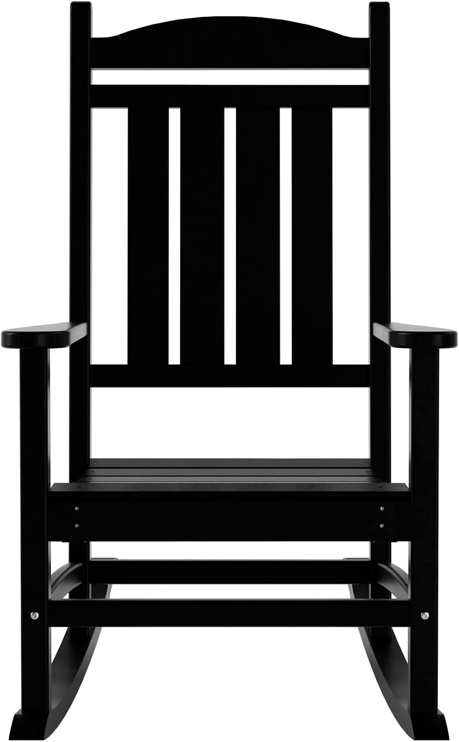 WO Home Furniture Patio Rocking Chair Farmhouse Outdoor HDPE UV Weather Resistant (Black)