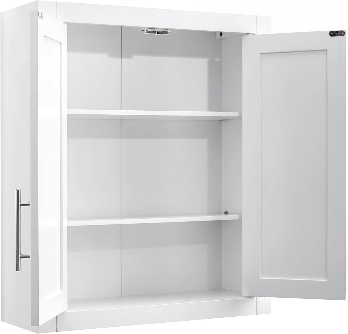 Crosley Furniture Savannah 2-Piece Wall Storage Cabinet, Cabinets for Laundry, Bathroom, Kitchen, White