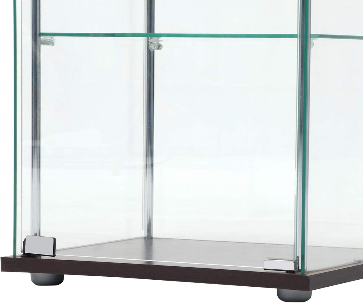 Fuji Boeki 96049 Collection Case, Figure Case, 3 Tiers, Width 16.7 x Depth 14.4 x Height 33.9 inches (42.5 x 36.5 x 86 cm), Brown, Tempered Glass, Full Glass,