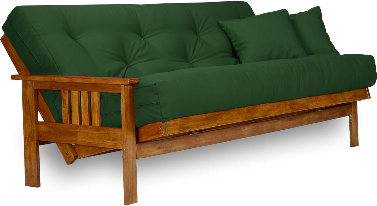 Stanford Futon Frame - Full Size, Solid Wood | Heavy Duty Solid Wood | Transform to 3 Positions - Sofa, Lounger, Bed | Popular Design (Frame Only)