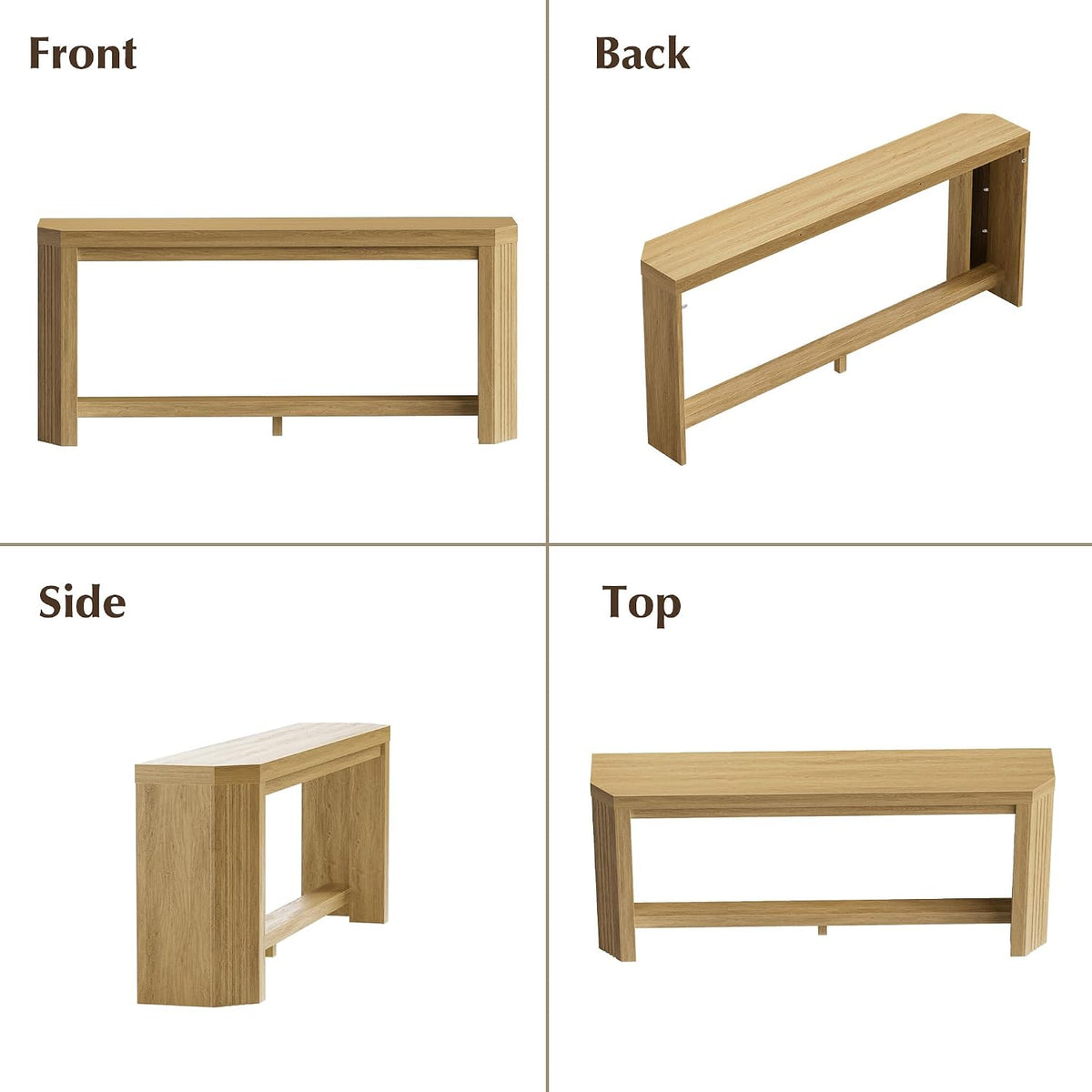 70" Console Table for Entryway, Narrow Long Sofa Table Behind Couch, Wood Couch Table with Open Storage, Easy Assembly Entryway Table for Living Room, Hallway, Foyer, Couch, Natural Oak