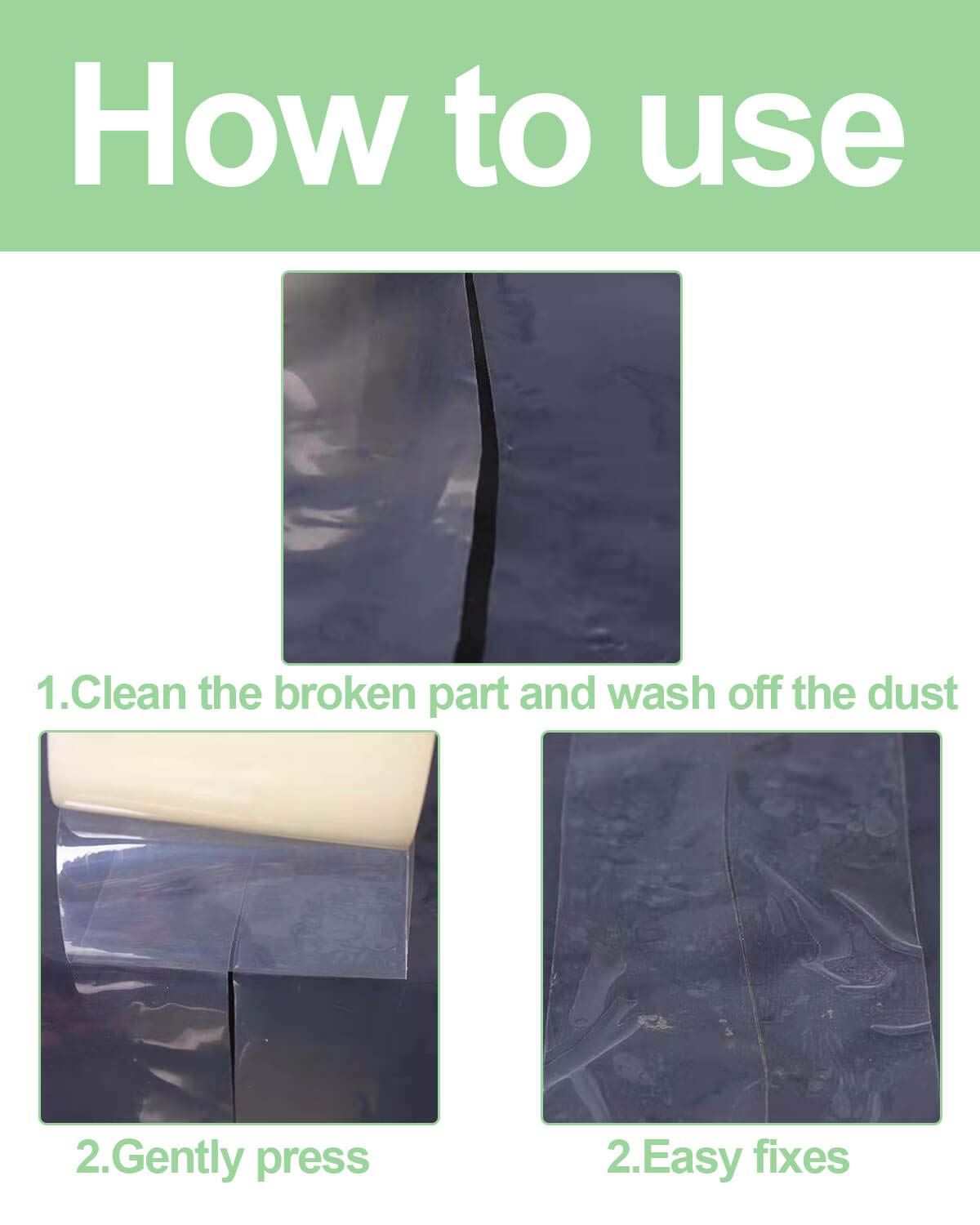 vensovo Greenhouse Covering Plastic Repair Tape - Heavy Duty Garden Green House Sheeting, Plastic Polyethylene Film Repair Tape (6"×164')