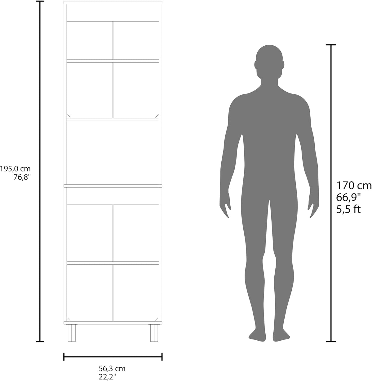 DEPOT E-SHOP 22" Olivet Kitchen Pantry, 4 Doors, 4Shelves, White - Kitchen – Tall Kitchen Storage & Pantry Organization for Kitchen, Dining Room & Utility Room Organization