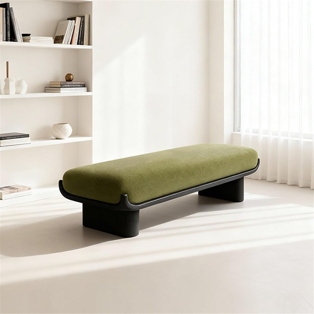 Modern Fabric Long Shoe Changing Bench for Walk-in Closet Living Room Home Use Bed end Entryway(Large)