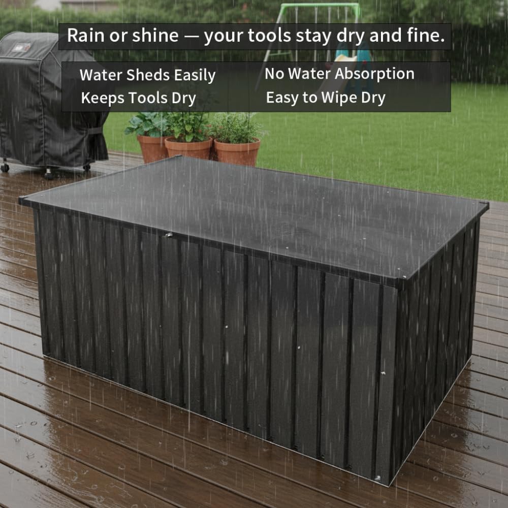 Metal Storage Box for Outdoors, Durable Large Capacity Organizer, Waterproof Garden Storage Solution for Tools, Equipment, and Supplies, Ideal for Home and Patio Use