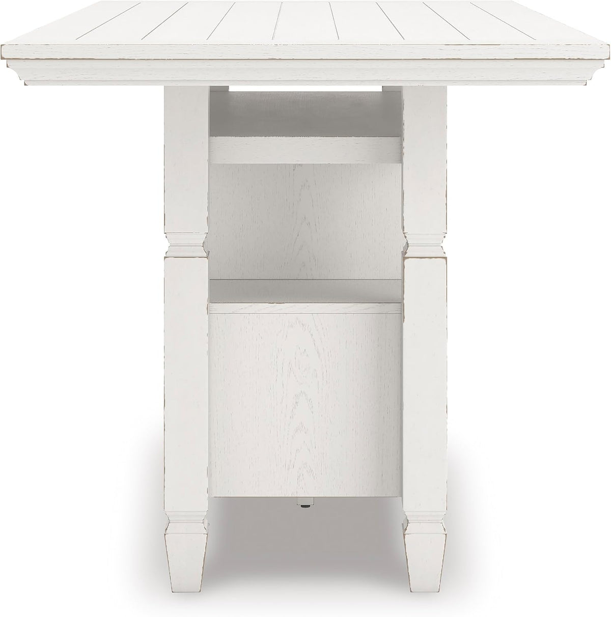 Signature Design By Ashley Robbinsdale 72-Inch Counter Height Dining Table with Kitchen Island Storage, Rubberwood Solids, Ash Veneer and MDF Substrates, Antique White