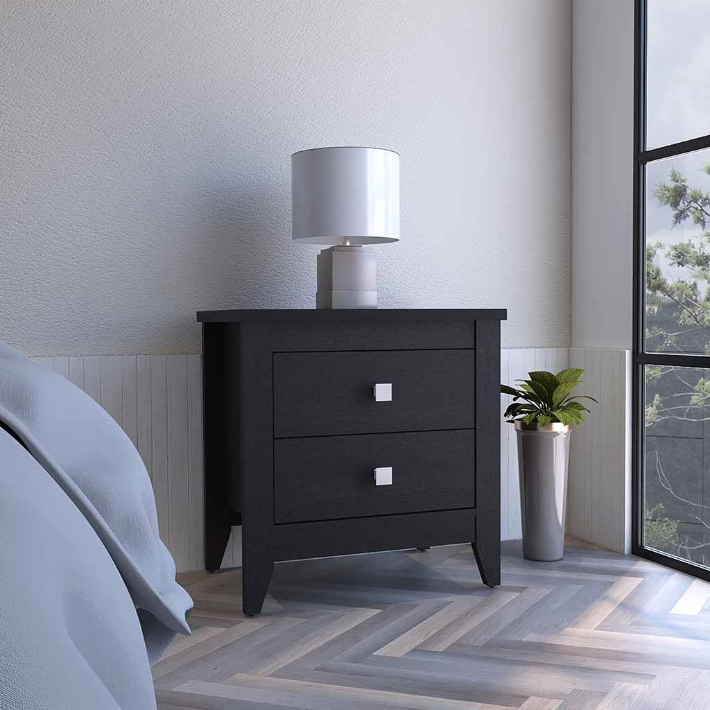 Nightstand More, Two Shelves, Four Legs,for Small Spaces