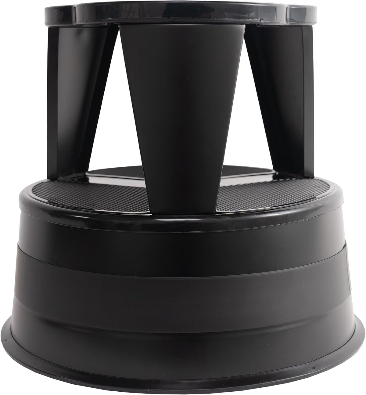 Step Stool with Locking Wheels, Cramer Kik-Step Heavy Duty Rolling Steel Stool, Non-Slip, Holds 350 lbs (Black)