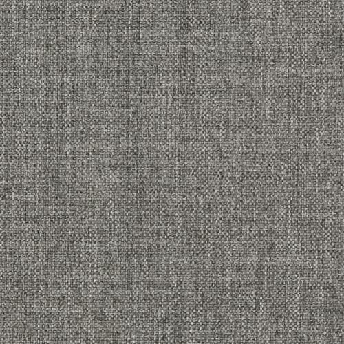 SIMPLIHOME Milltown 27" Wide Linen Look Rectangle Ottoman in Grey | Contemporary ottoman with a cushioned seat for extra seating in your bedroom or entryway; footstool, footrest or pouf.